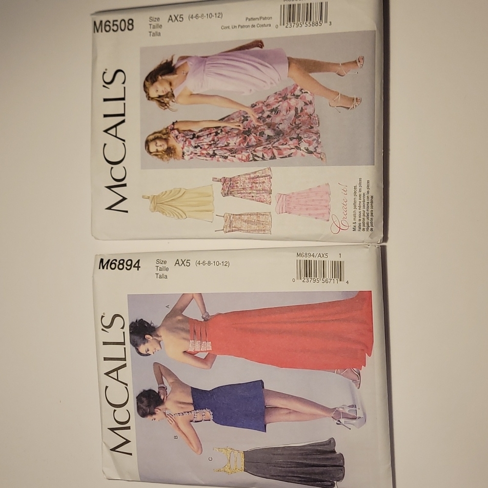 Uncut Bundle of 2 McCall's Dress Sewing Patterns M6894 M6508 Out of Print